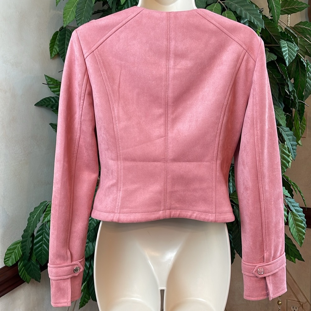 WHBM FAUX SUEDE MOTO JACKET - Picture 10 of 13